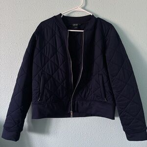 Navy Blue Ralph Lauren Quilted Bomber Jacket